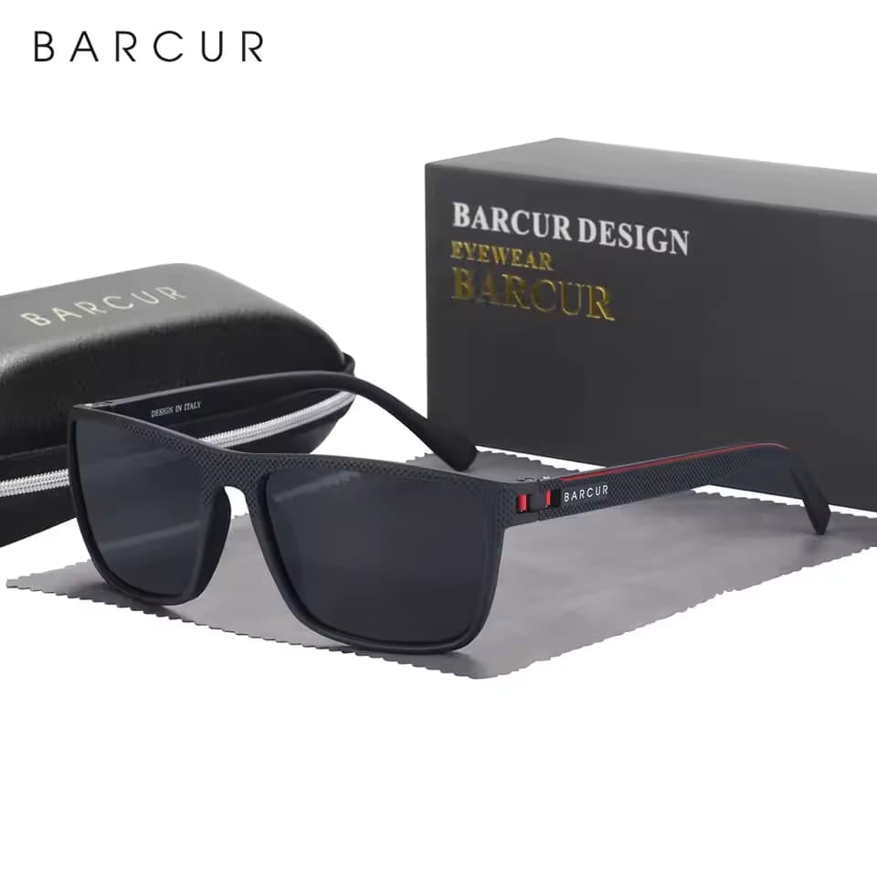 Óculos de Sol Barcur Polarizado TR90 – Proteção UV400, Leve, Resistente e Unissex