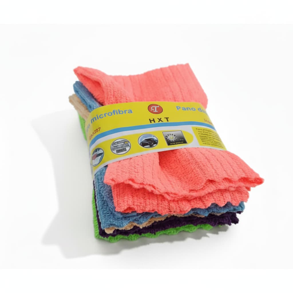 Kit 5 Panos Microfibra 30x30 Limpeza Em Geral Multiuso