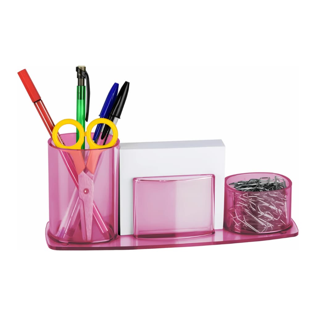 Organizador De Mesa Com Papel Acrimet 740 Cor: Rosa Clear