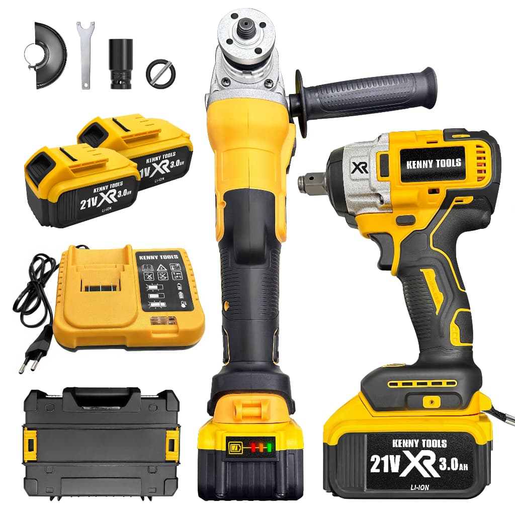 Kit 2 Esmerilhadeira Parafusadeira Impacto 21V -  com 2 Baterias e Carregador