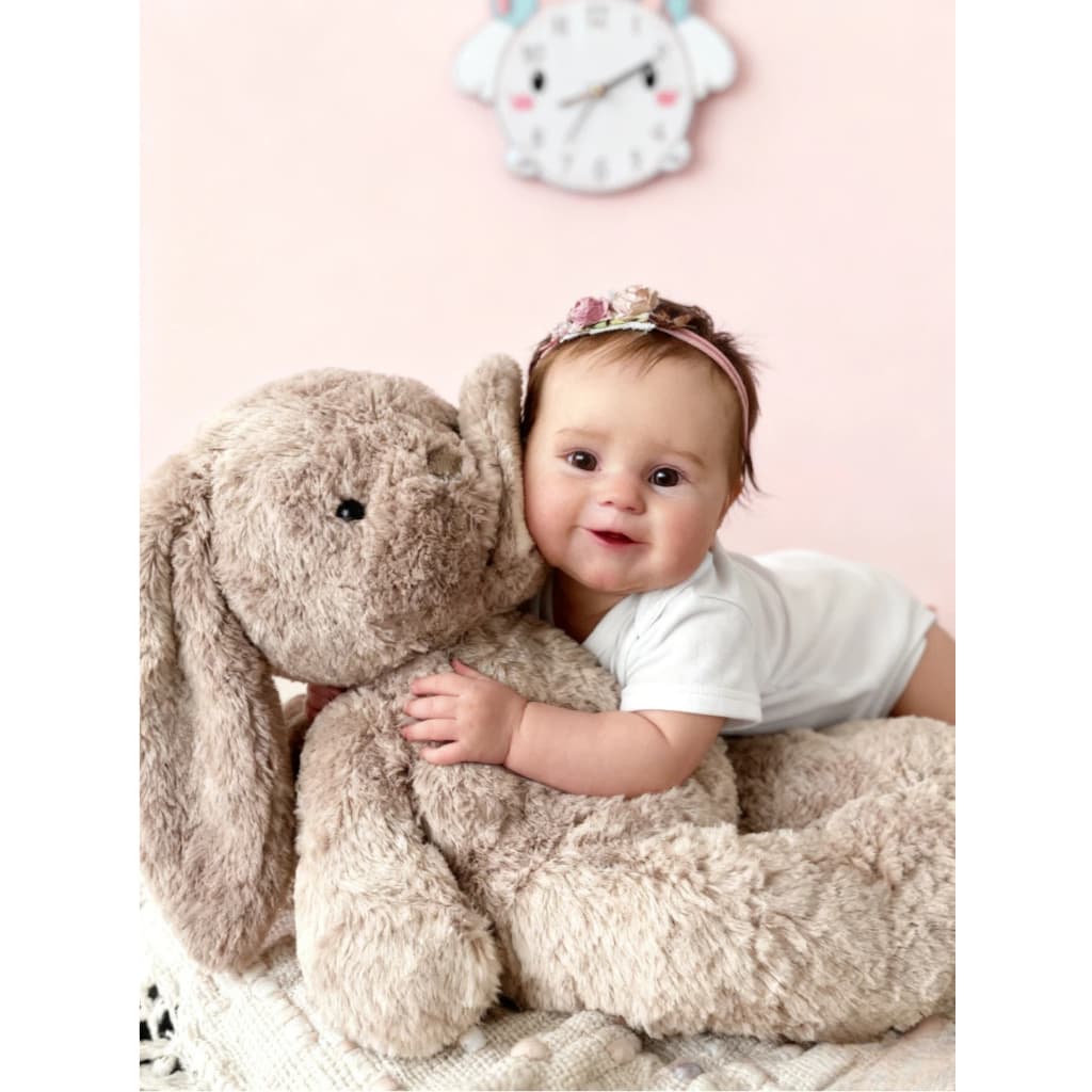 Bebê Reborn Boneca Silicone Realista 48cm Maddie Ohlo Castanho Pode dar Banho com Acessórios