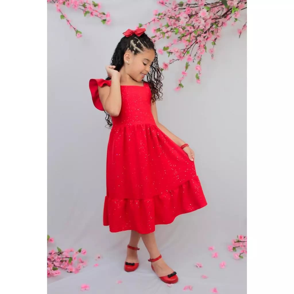 Vestido Princesa Rafaela Menina brilho glamouroso infantil e juvenil para criança e adolescente