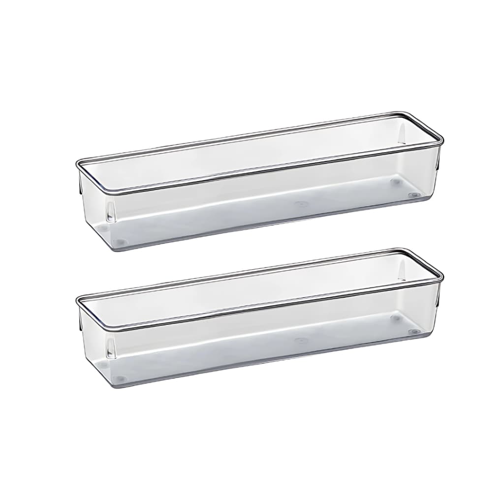 Organizador de Gavetas Acrílico Cristal Multiuso Kit 2 Peças Modular - 976