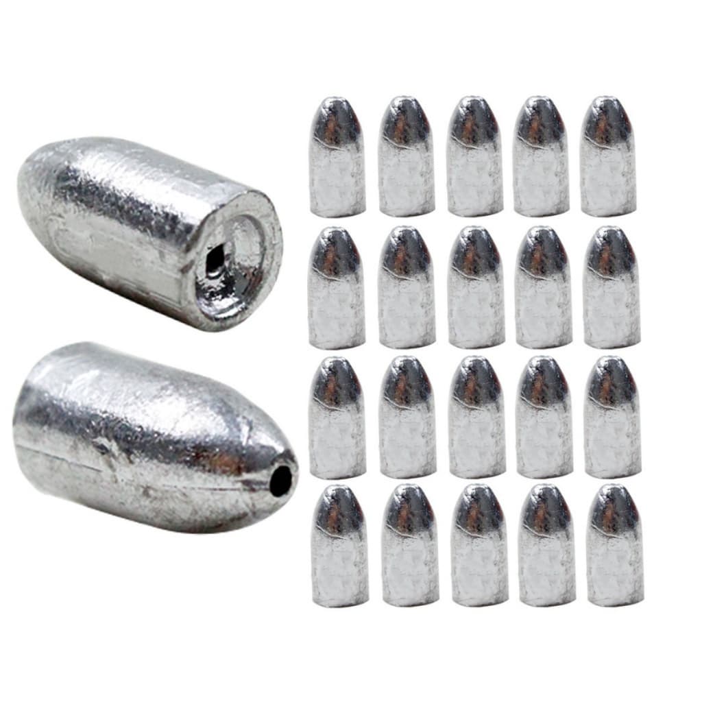 Kit 10 Chumbo Bullet para Pesca Flórida Carolina Texas Rig Iscas Artificiais Soft Chumbada Oficial