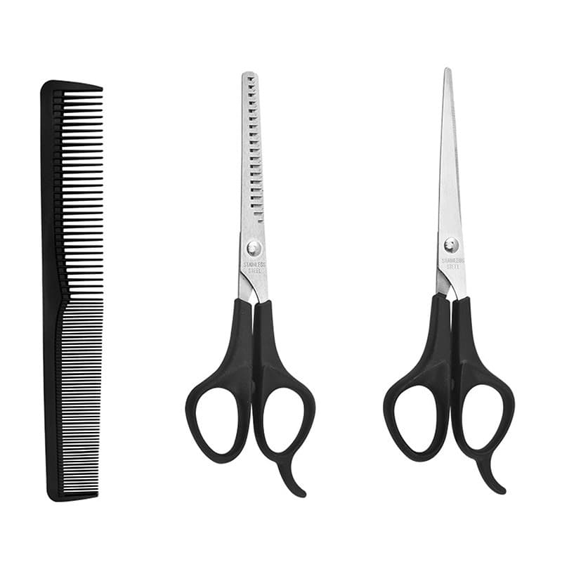 Kit 02 Tesouras de Corte e Desfiadeira para Cabelos com pente