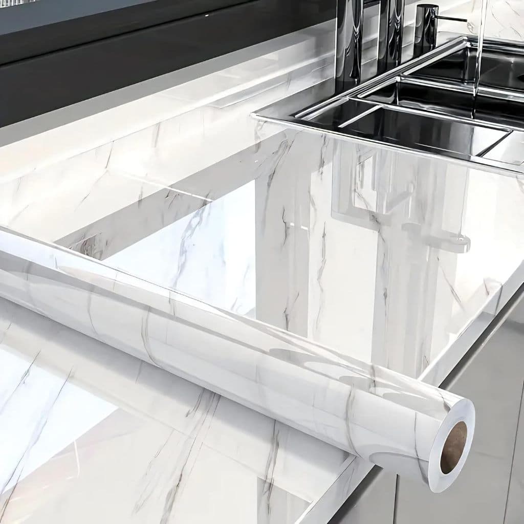 Adesivos de cozinha Resistente a Agua/Óleo/Fogo/Alta Temperatura - Usável em fogão/armário/porta Inovação com Filme