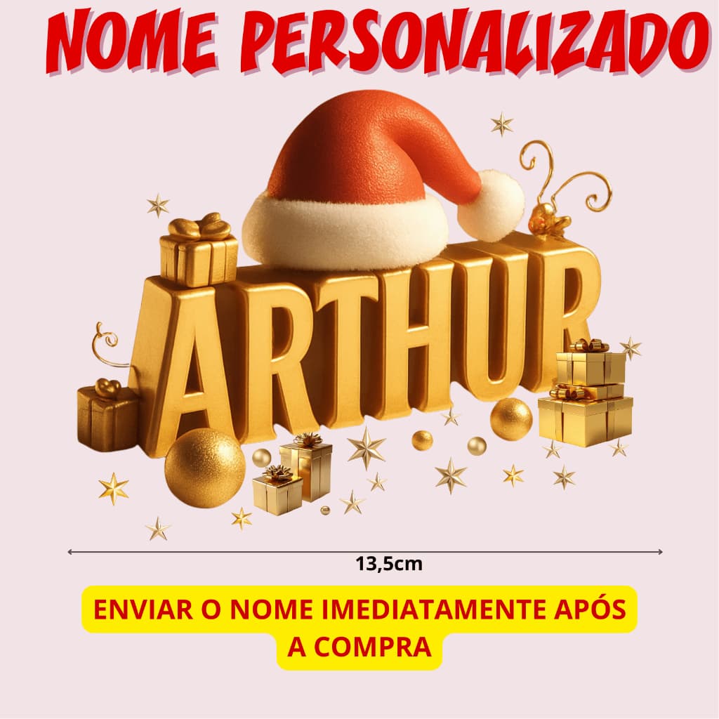 Nome Natalino Para Estampar e Personalizar Aplique Termocolante Adesivo Definitivo Natal Para Roupas, Envelopes e mais