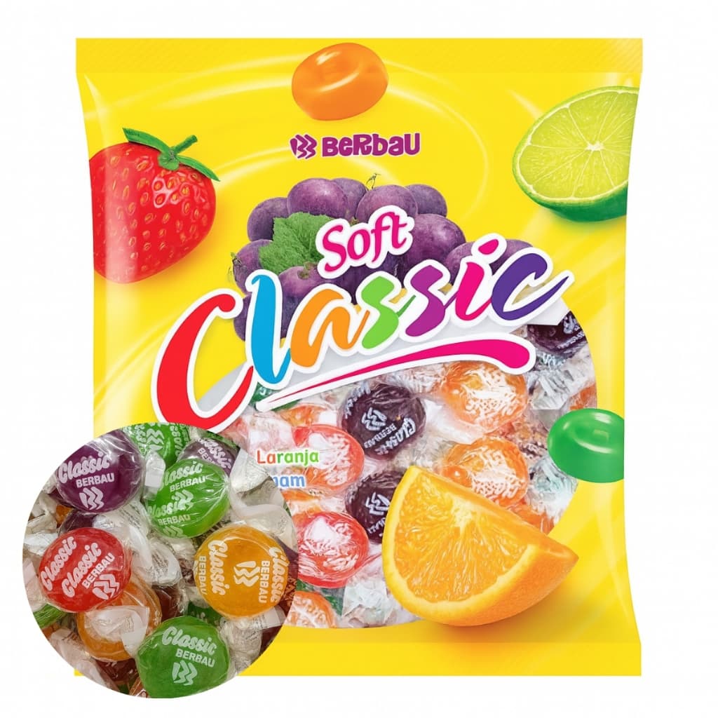 Balas Soft Classic 400g Berbau Dura Transparente Para Festa e Lembrancinha