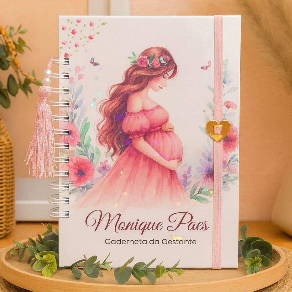 Caderneta da Gestante Personalizada • Nome + Tema • Pré-Natal Completo- Caderneta Flora-Capa Dura-Atualizada do SUS-