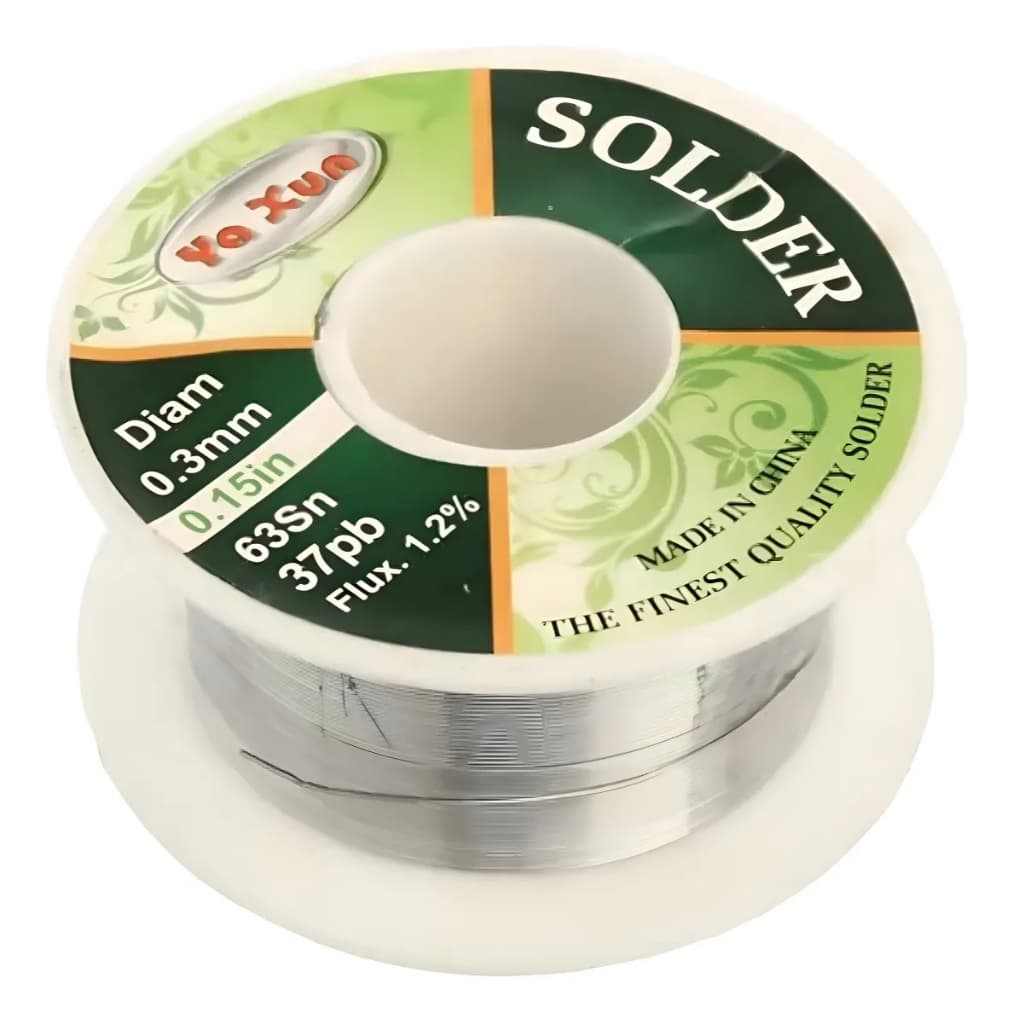 Fio De Solda Estanho 63x37 Com Fluxo Yaxun 0,3mm Fino Smd