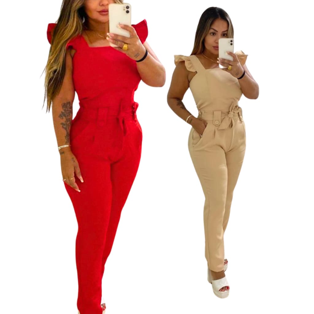 Conjunto Feminino Calça Social e Blusa cropped