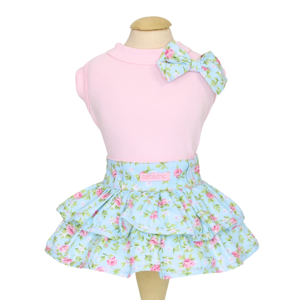 Vestido Malha Pet Pata Chic Floral Romantic - Rosa