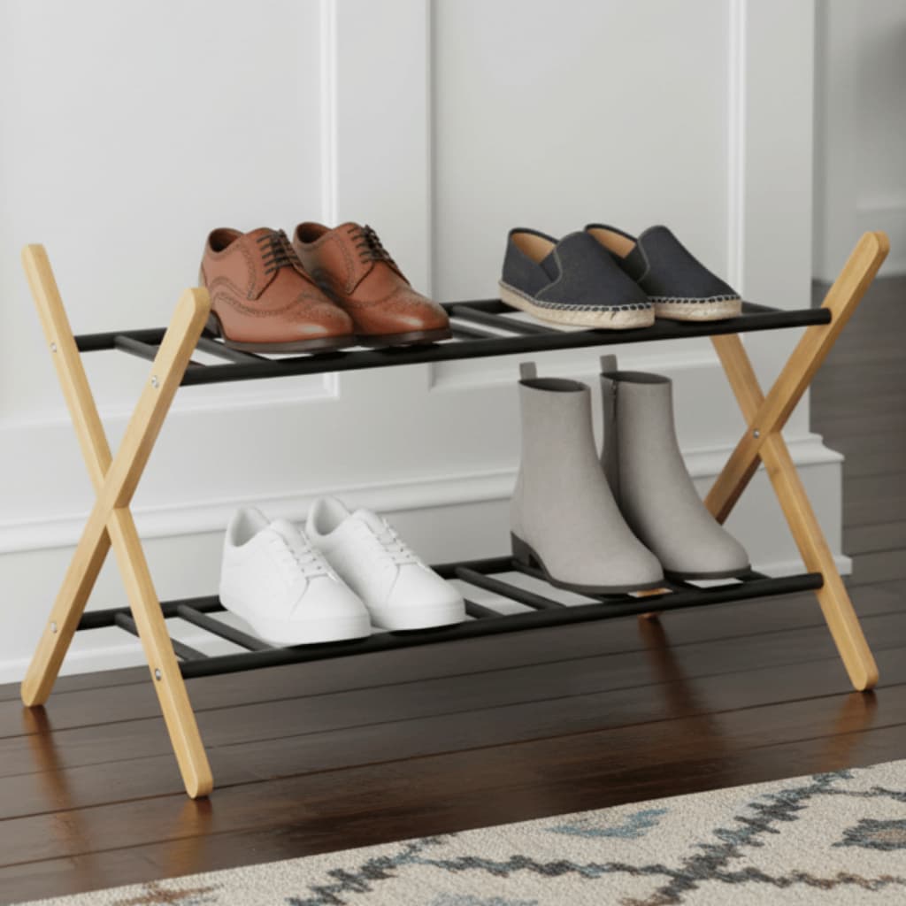 Sapateira Rack Vertical 2 Andares Multiuso Hall de Entrada e Quarto Organizador De Sapatos
