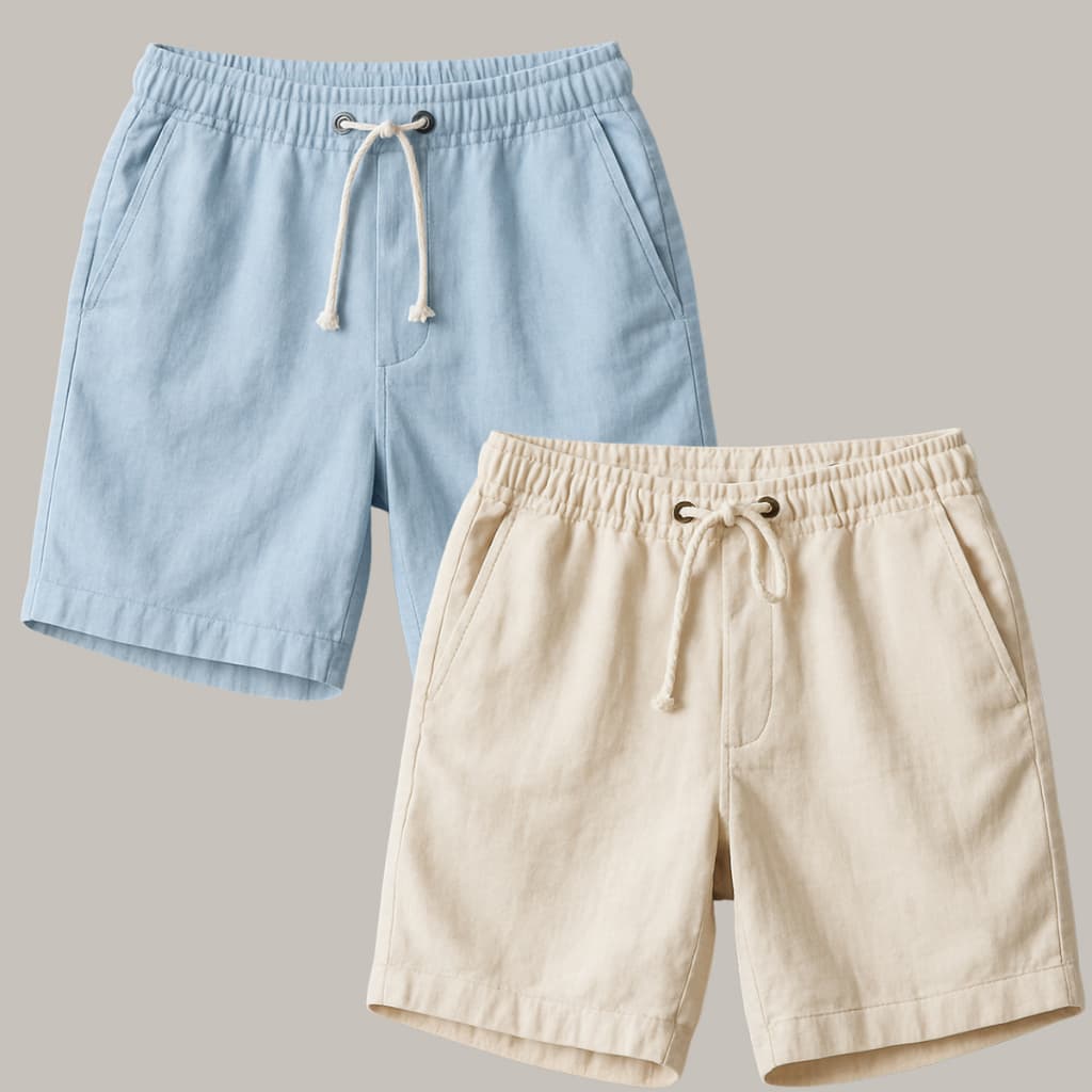 Kit 2 Shorts Linho Masculino Maurinho Premium Confortável Verão Dia a Dia