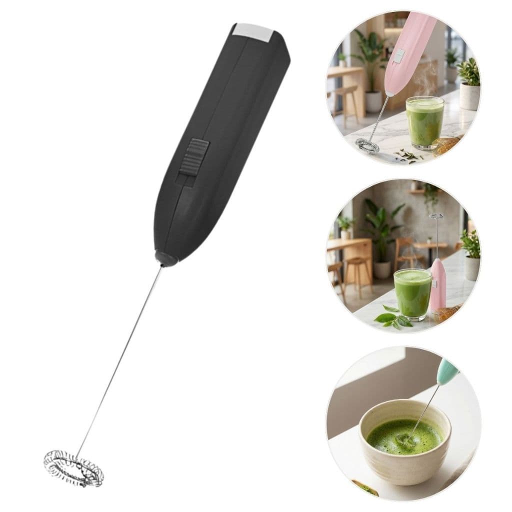 Misturador Mini Mixer Elétrico Portátil Mistura Bebidas Ovos + 2 Pilhas