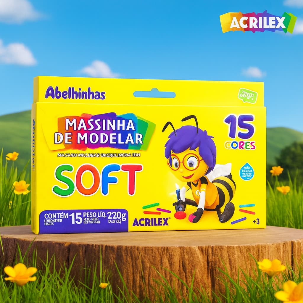 Massinha de Modelar Soft 220g 15 Cores Acrilex