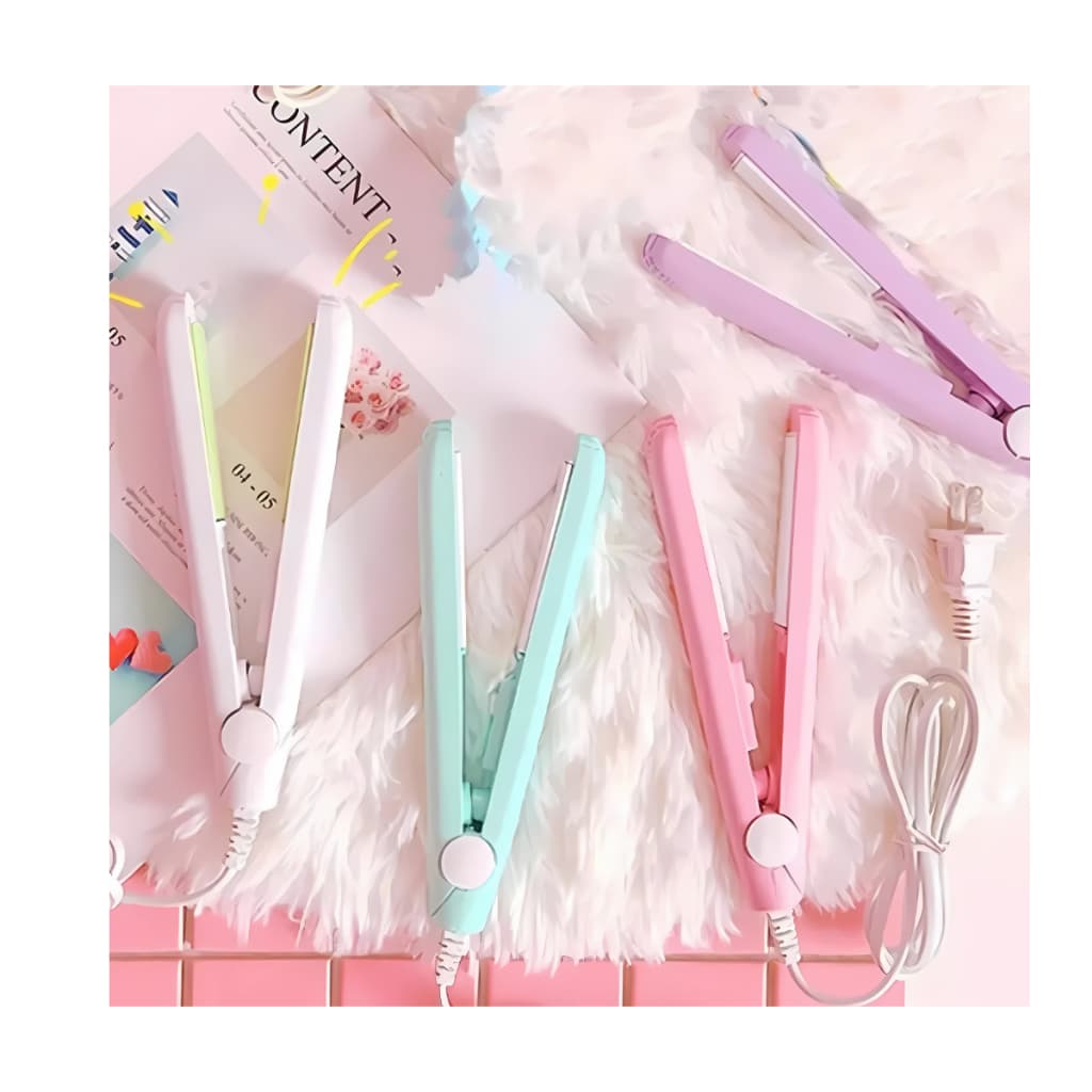 Mini Chapinha Prancha Alisadora Cabelo Bolsa Portátil Bivolt - Cores Sortidas