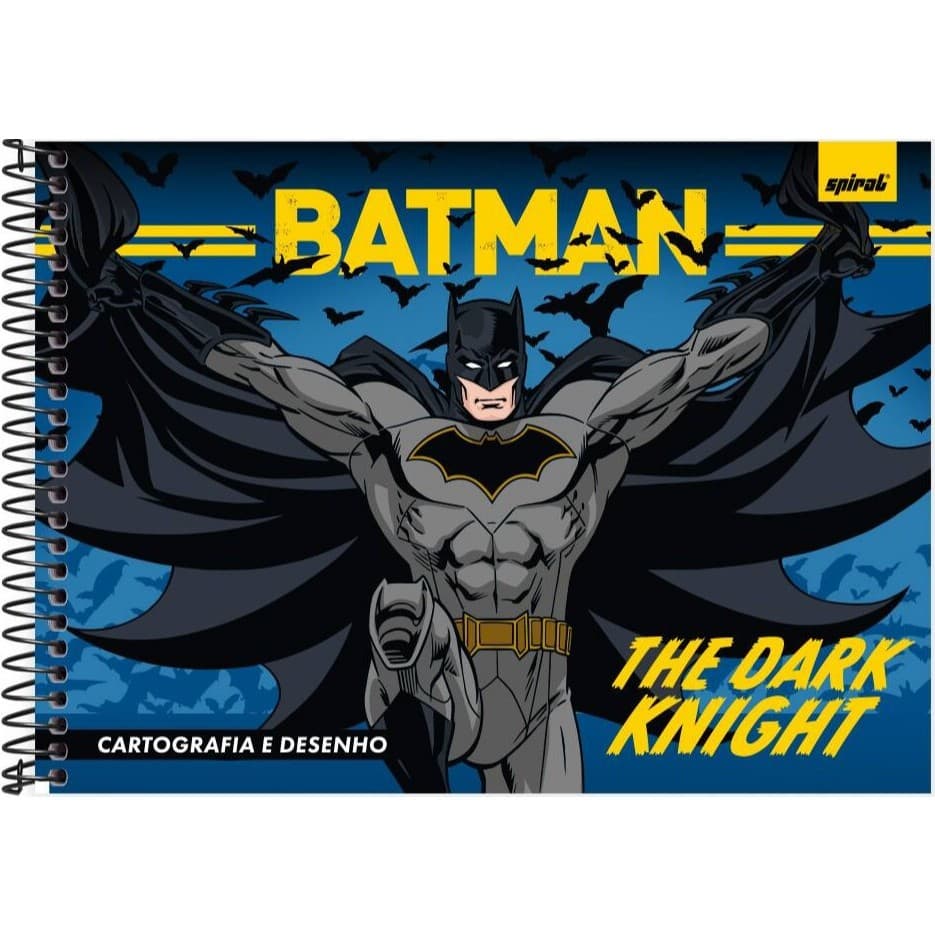 Caderno Cartografia e Desenho Capa Dura 48 Folhas, Batman Kids