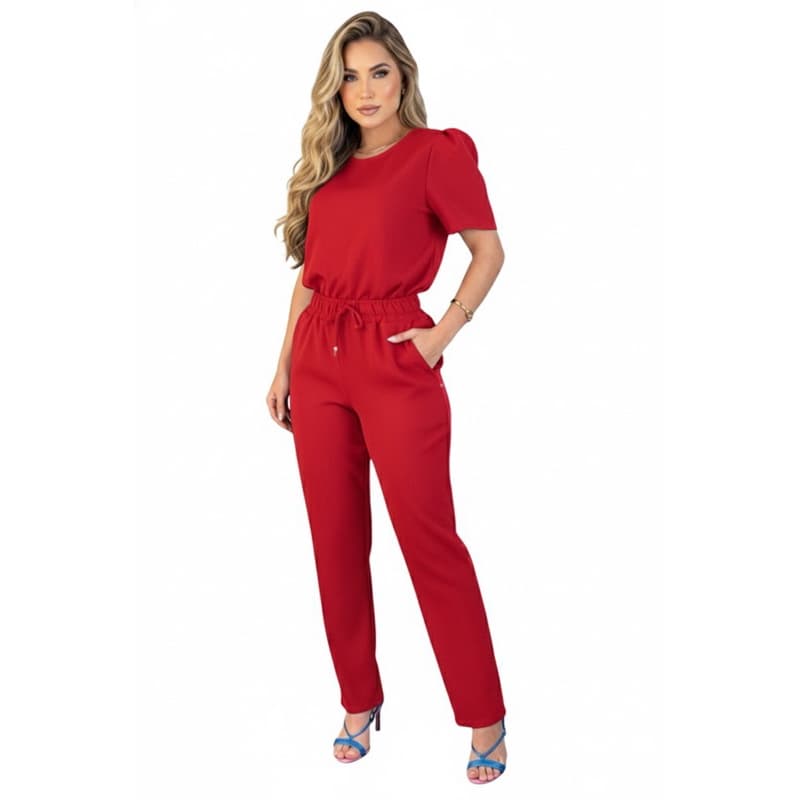 Conjunto Feminino De Blusa e Calça de Linho Alfaitaria de Uniforme para Trabalho ao Casual Formal