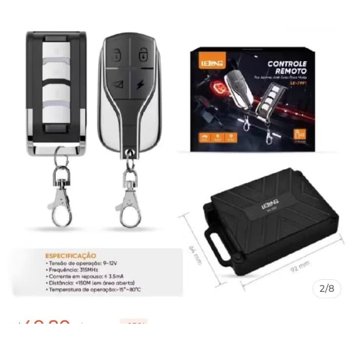 Alarme Ant-ifurto para motos