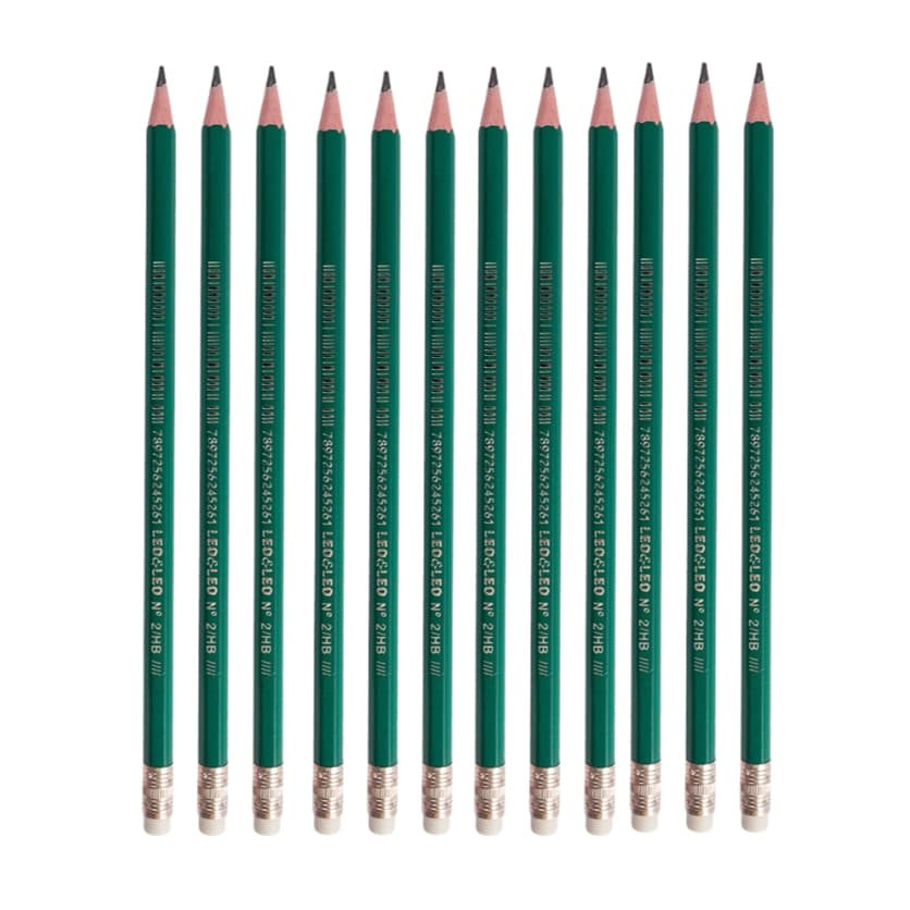 Lapis Preto Com Borracha KIt 3 ou 12 Un Lapis De Escrever Grafite HB Leo Leo
