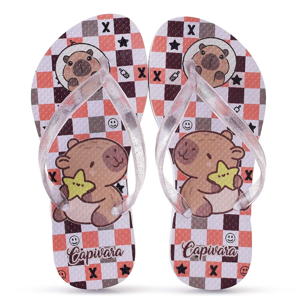 Chinelo Infantil Capivara Menina Casual Super Confortável e Leve Lançamento Panfy Kids