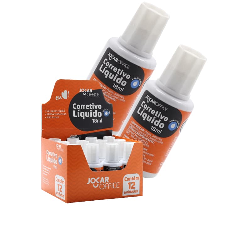Corretivo Escolar 18 ML Corretivo Liquido 1 ou 2 Un Jocar Office