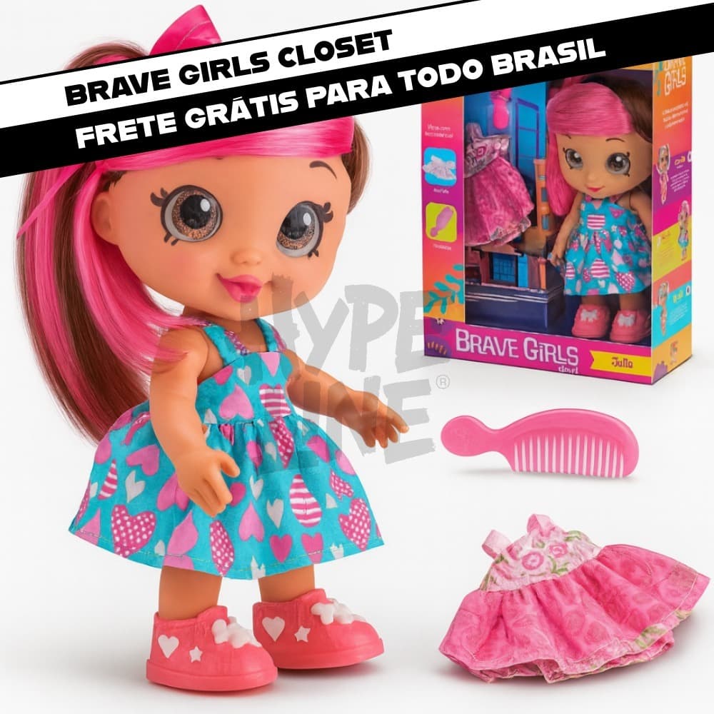 Boneca Brave Girls para Criança Brinquedo com Acessórios para Menina Lançamento Bee Toys