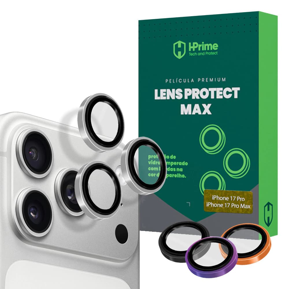 Película Câmera para iPhone 17 Pro/ iPhone 17 Pro Max Vidro Temperado HPrime Lens Protect Max