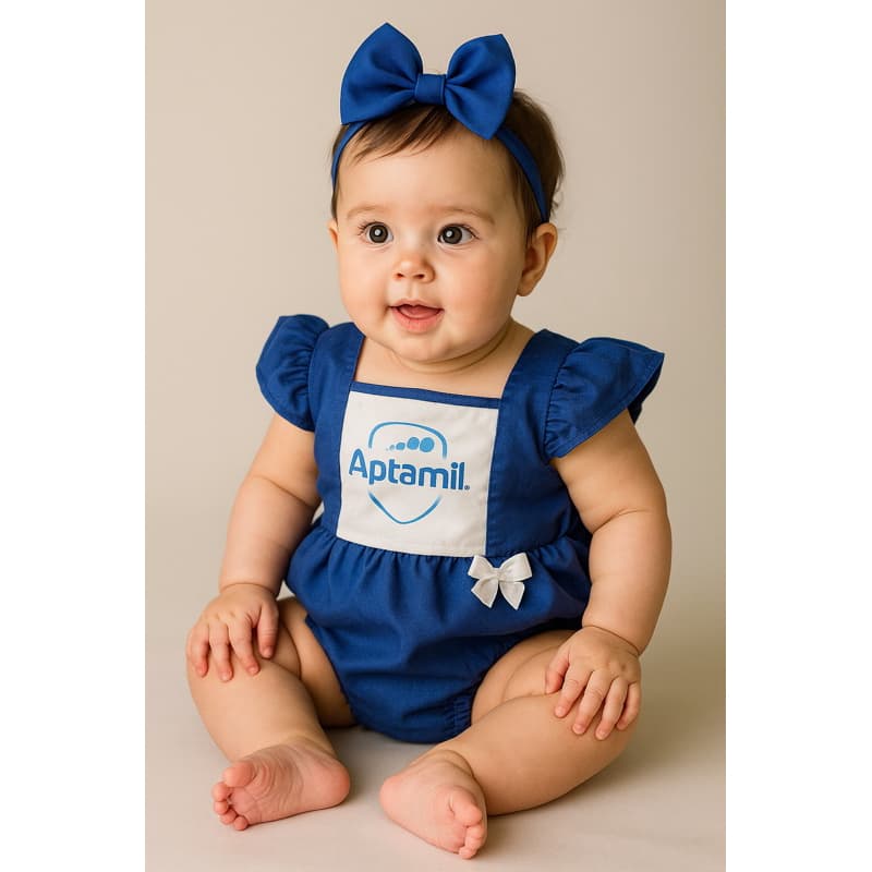 Jardineira Romper Bebê Menina Body Temático Book Festa Mesversário Leite Altamil pra sua princesa Leite Aptamil