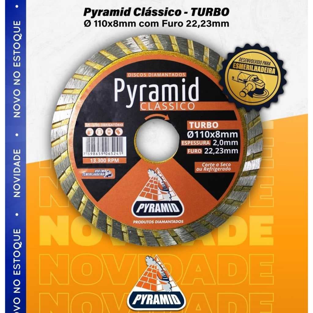 Disco Diamantado Turbo Pyramid Classico 110mm F22mm Para Concreto Alvenaria Mármore Granito