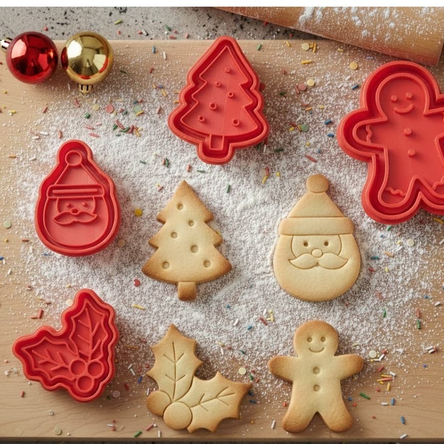Azevinho, Papai Noel e Boneco de Gengibre Cortador de Biscoito / Cookies / Massinha / Biscuit Carimbo Arvore de Natal