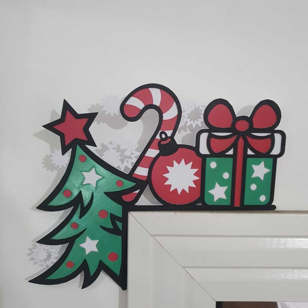 Canto de Porta Decorativo Natalino 3D - Enfeite Criativo