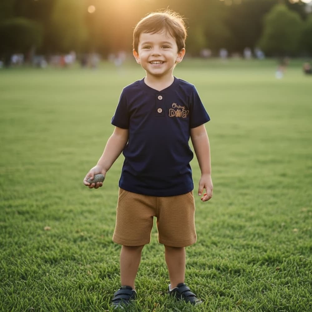 Conjunto Infantil Menino Camiseta M/Malha Bermuda Gorgurinho Tileesul
