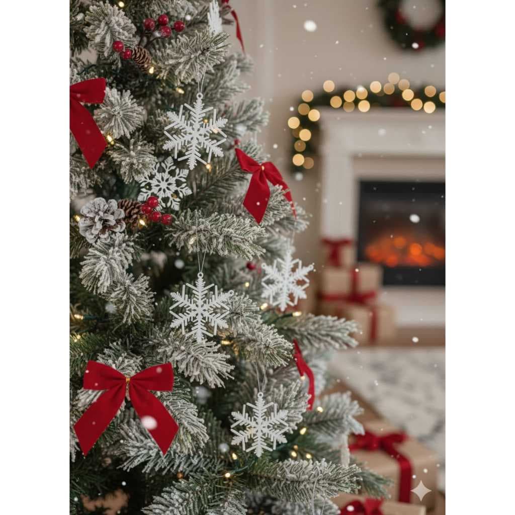 Kit Flocos de Neve Enfeite de Natal Decorativo