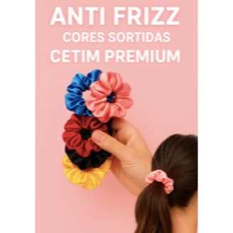 Kit Xuxinhas de Cetim Anti Frizz Premium | Scrunchies | Cores Sortidas | Dia da Mulher