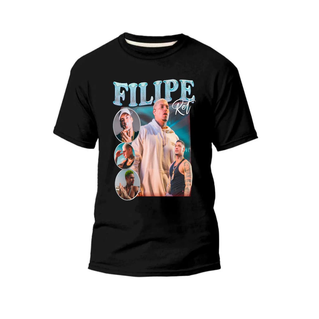 CAMISETA BLUSA FEMININA MASCULINA FILIPE RET CANTOR FÃ SHOW 100 ALGODAO