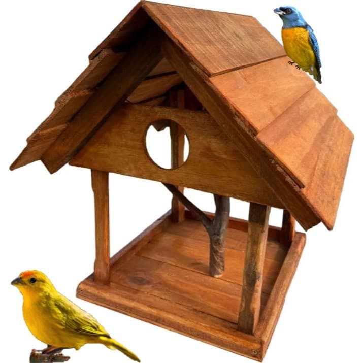 Alimentador de Pássaros Livres Tratador Casinha De Passarinho Jardim Comedouro Decorar Varanda Externa RS