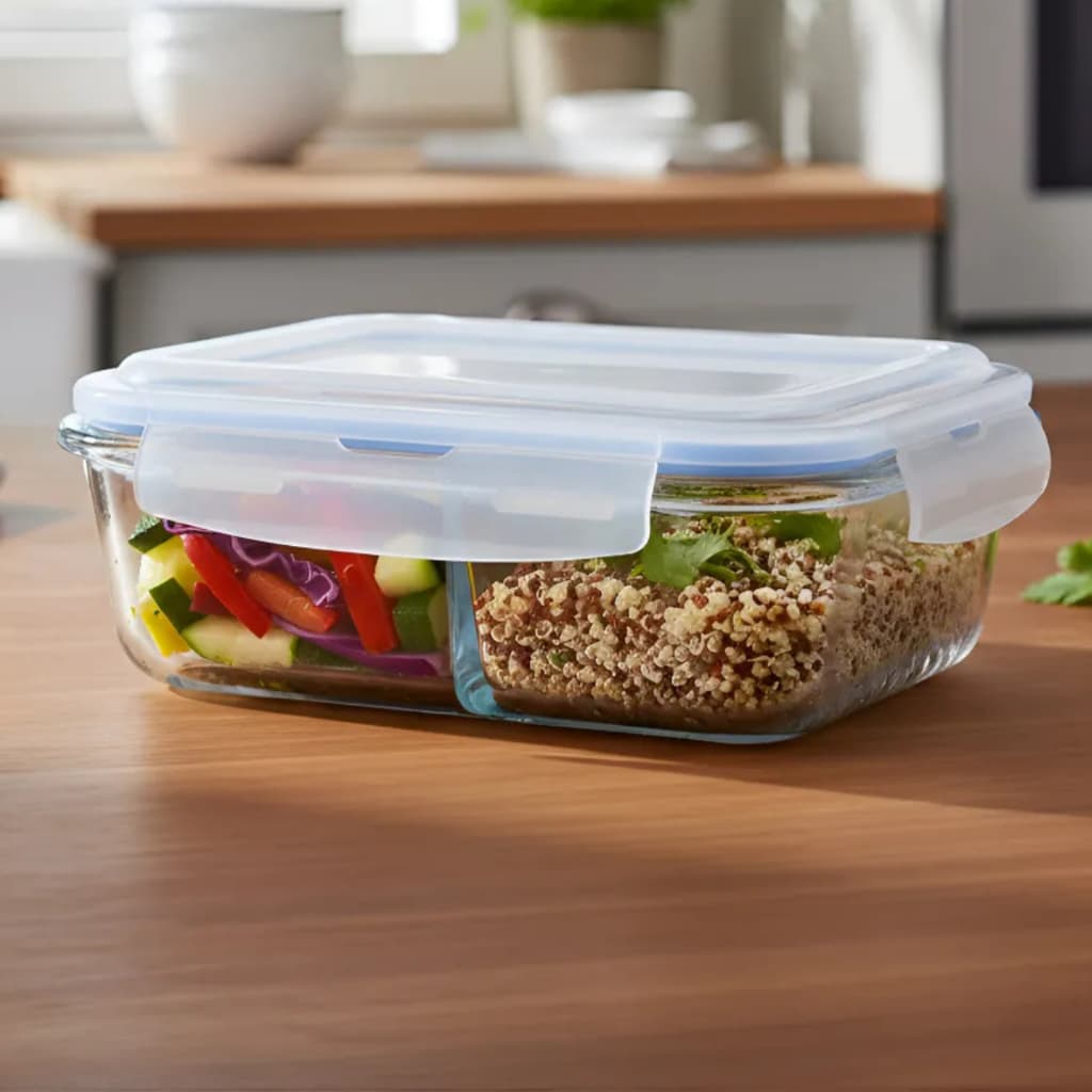 Pote Vidro 1520ml Hermético Divisória Organizador Mantimentos Conservação Alimentos