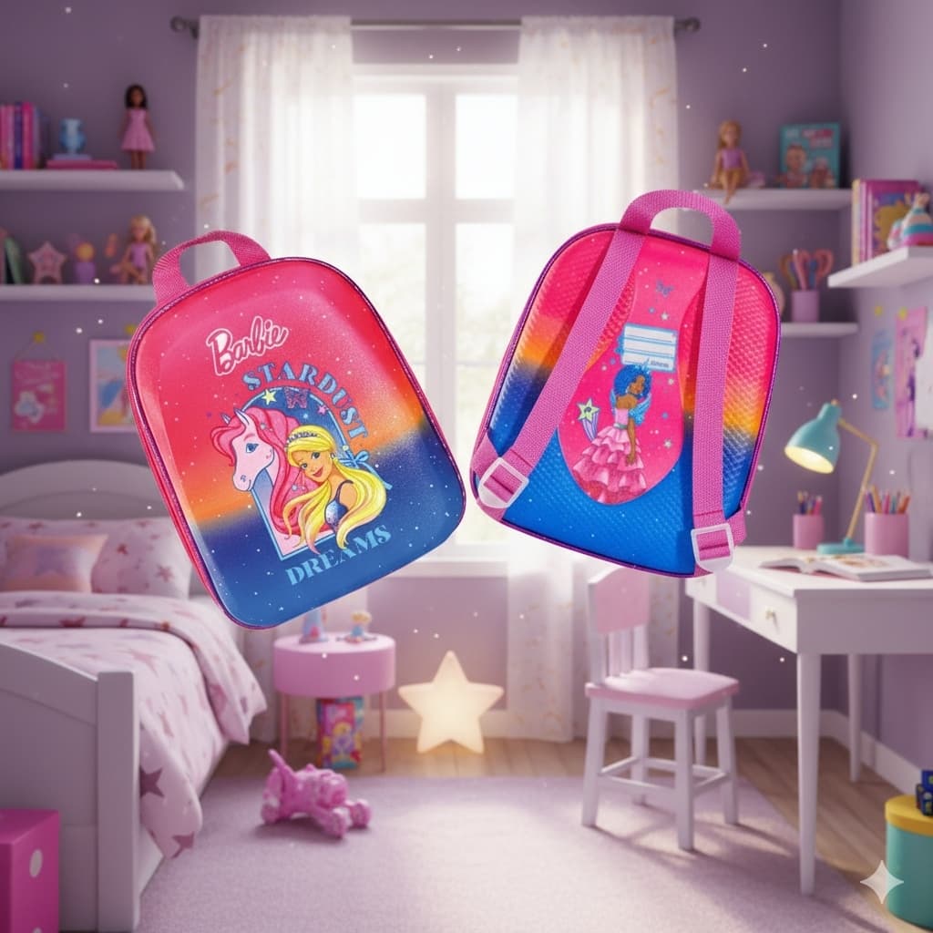 Mochila Infantil Barbie Tamanho P Rosa Escolar Creche Passeio Criança Menina Prática Estilosa