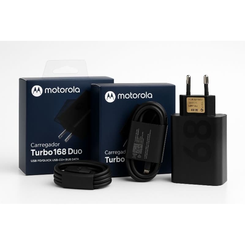 Kit Carregador Turbo Motorola 168W – Turbo Power Super Rápido Tipo C