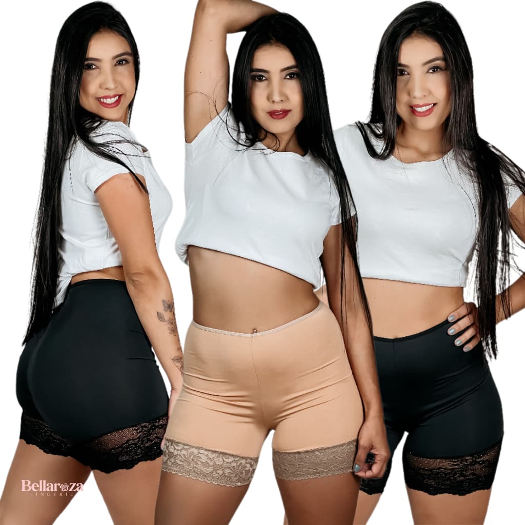 Kit 3 Short Segunda Pele Anágua Anti-Atrito Modeladora Usar Por Baixo Evita Assadura Nas Pernas