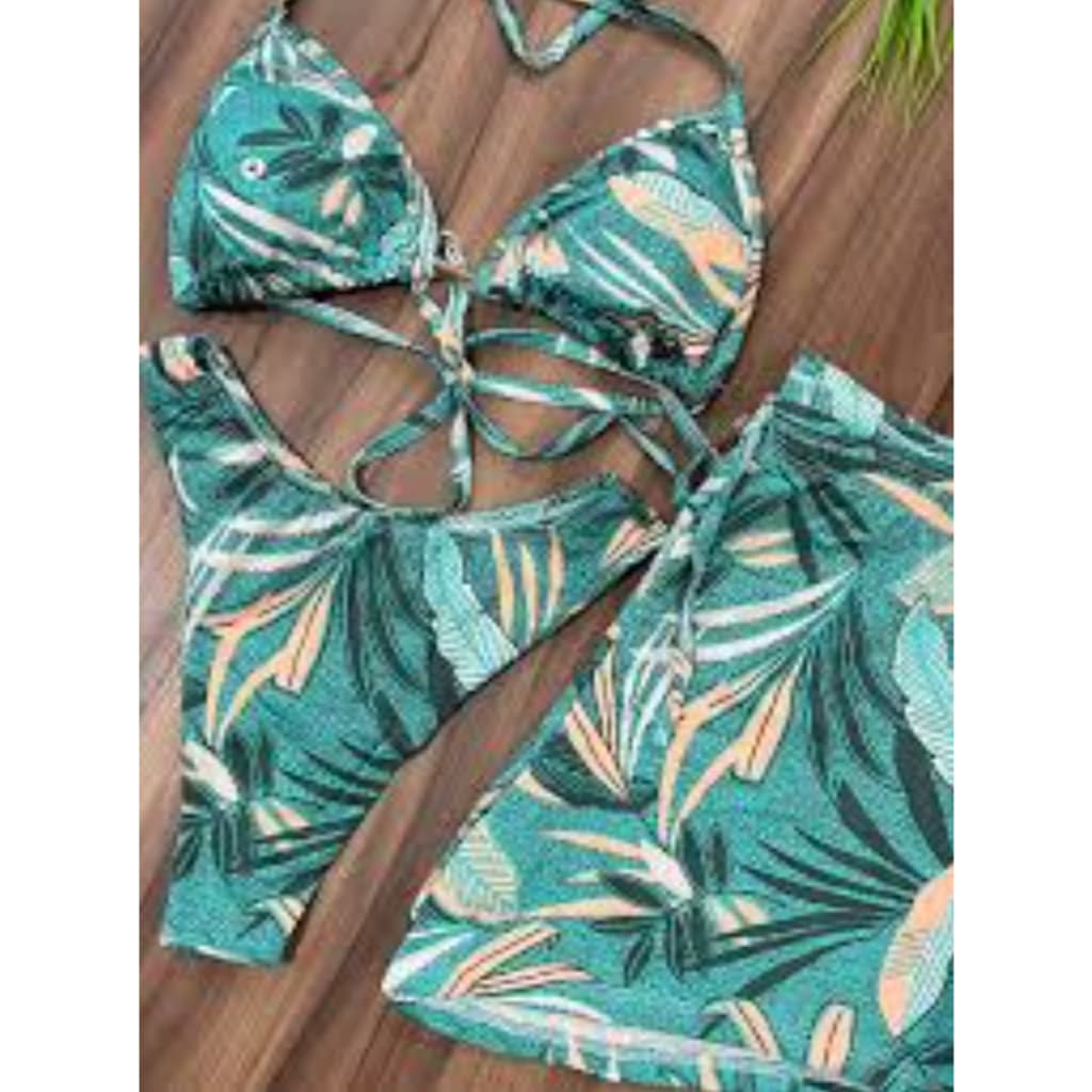 Biquíni 3 Pecas Plus Size Verão Moda Acompanha Shorts Praia