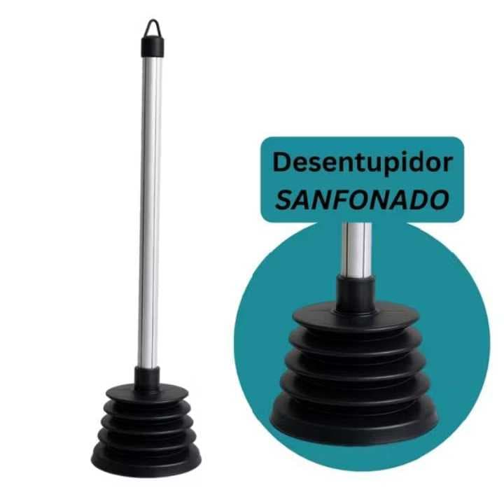 Desentupidor Sanfonado Para Vaso Sanitário e Ralos com Cabo 70cm