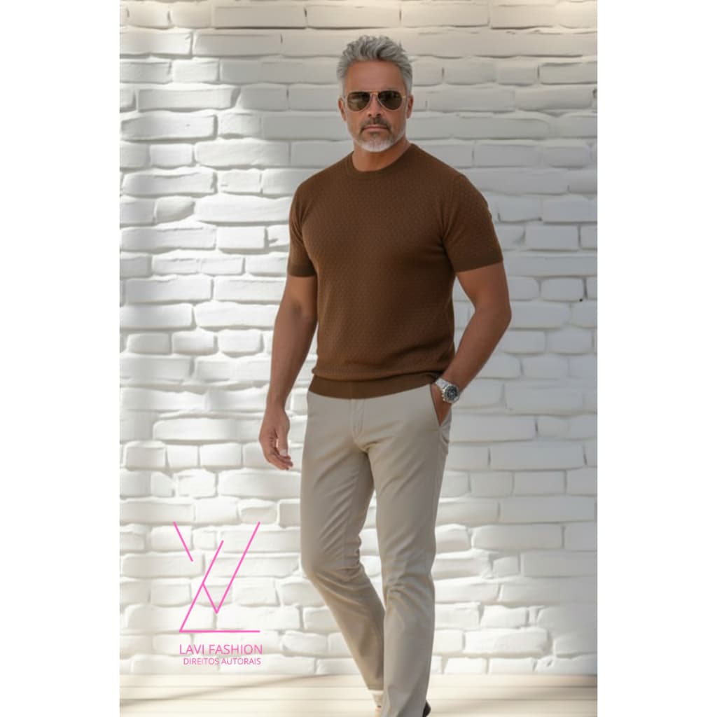 Camisa Masculina Tricô  Leve Confortável e Elegante