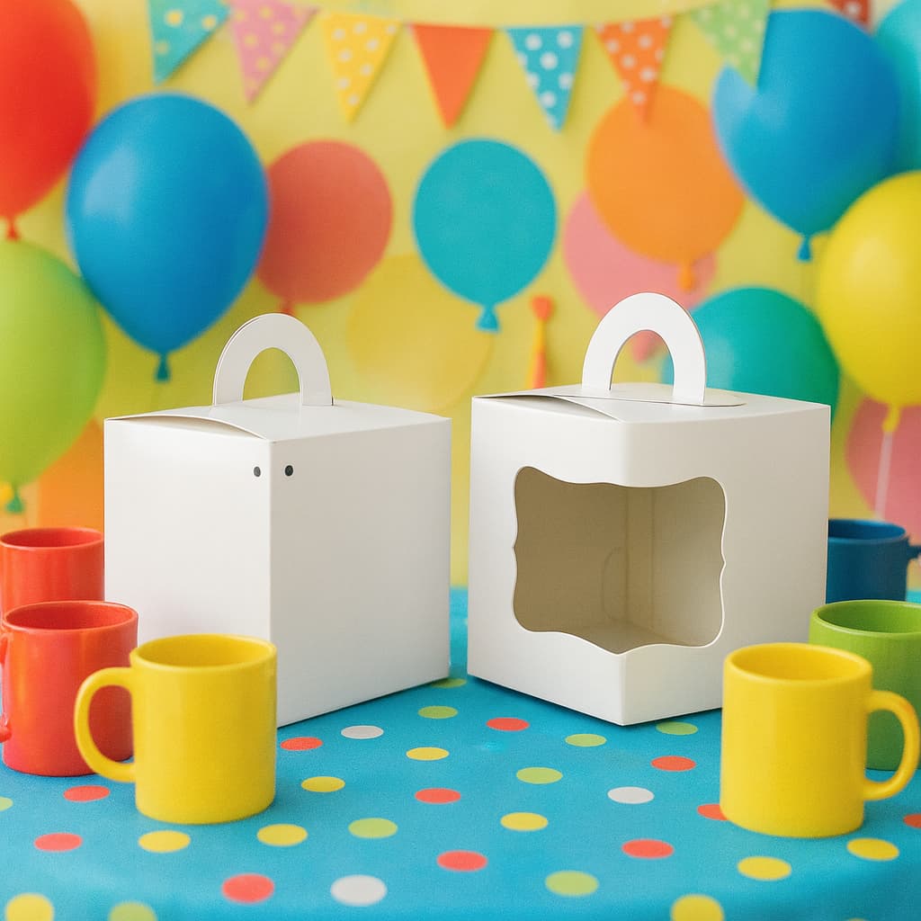 10 Caixinha de Caneca para Sublimação Presente Embalagem para Caneca com ou sem Visor