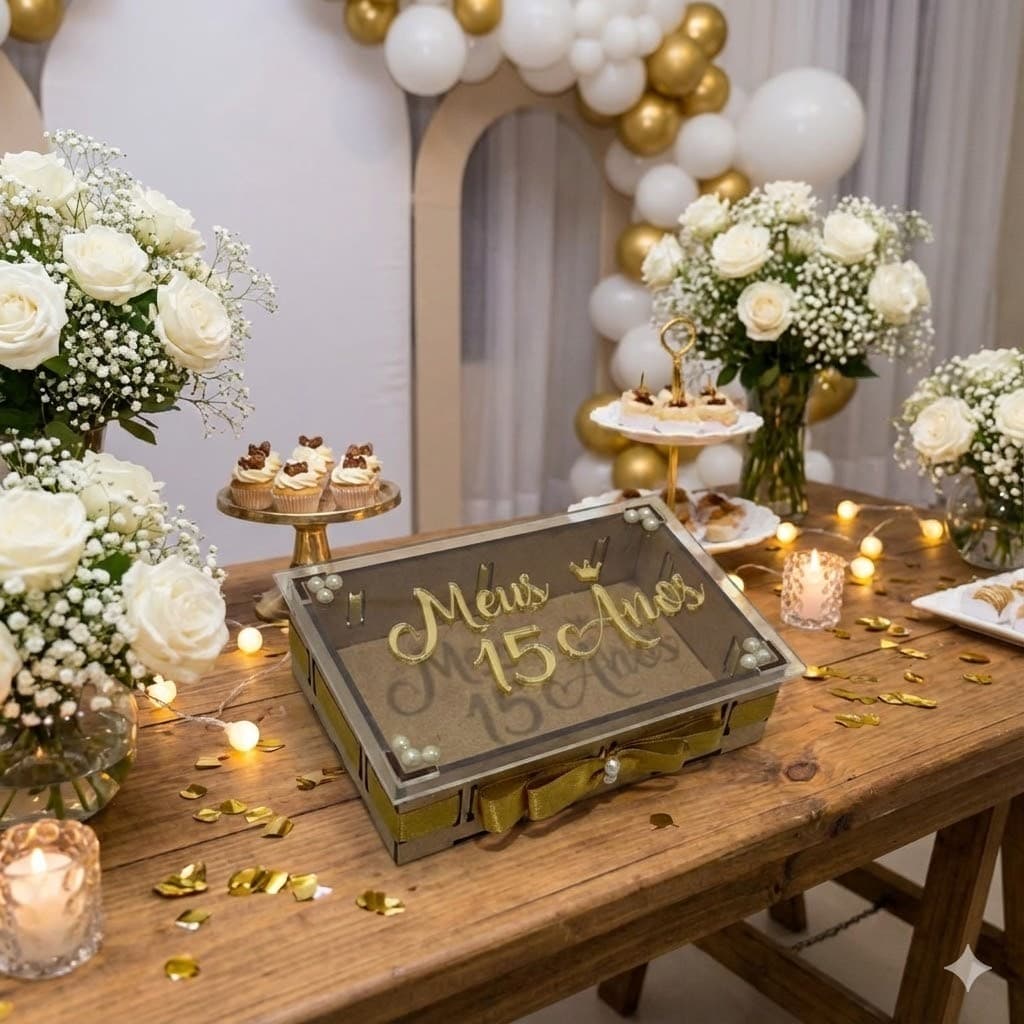 Kit caixa lembrança passa fita festa 15 anos aniversário convite padrinhos casamento formatura bodas