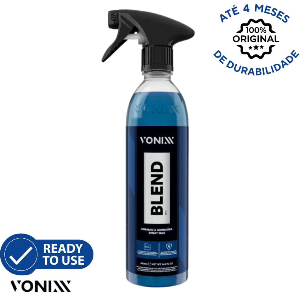 CERA SPRAY BLEND+SILICA 500ML VONIXX CERA CARNAÚBA AUTOMOTIVA PRONTO P USO