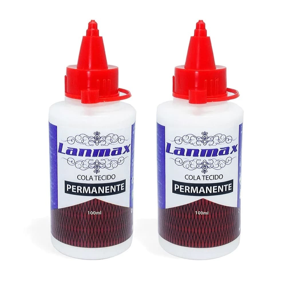 Kit 2 Colas para Tecido Permanente artesanato Lanmax 100ml