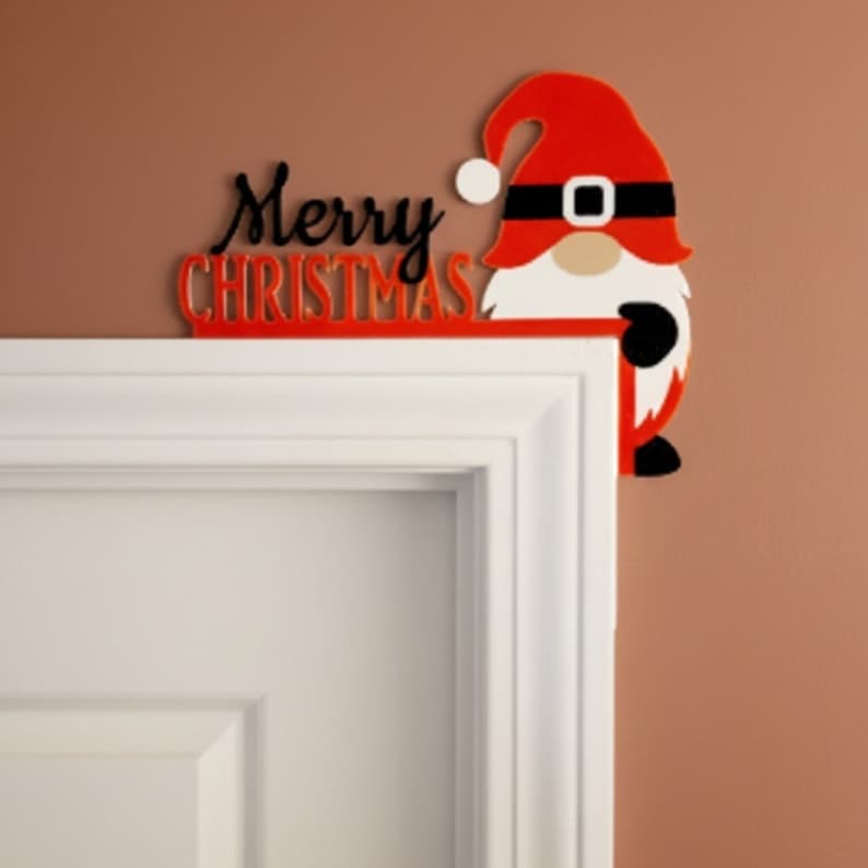 👉 Enfeite de Porta Natalino "Merry Christmas" com Papai Noel – Impressão 3D Criativa e Decorativa